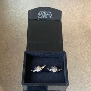 Star Wars Silver Yoda Accessories Cuff Links